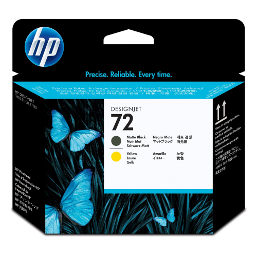 HP 72 TESTINA MULTICOLORE GIALLO + NERO OPACO